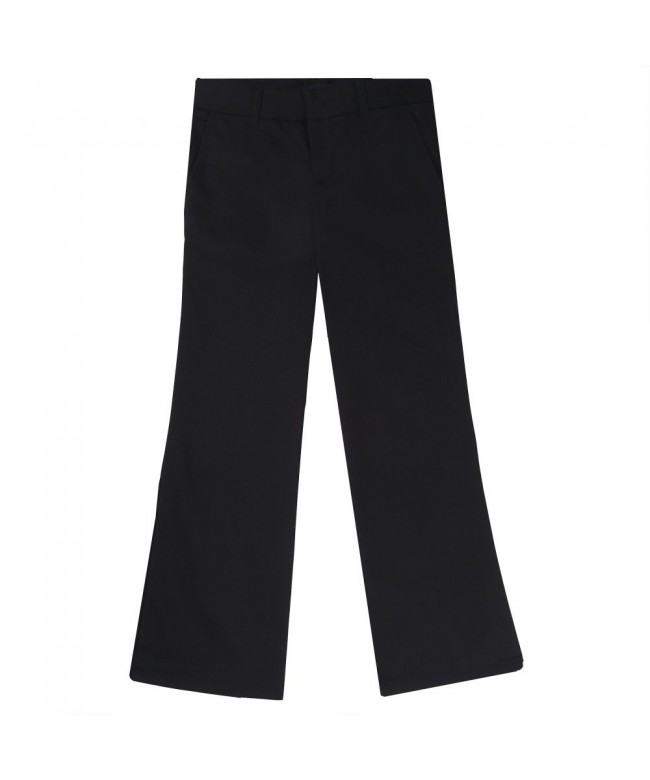 School Uniform Girls Adjustable Waist Flat Front Pants - Black - Slim ...