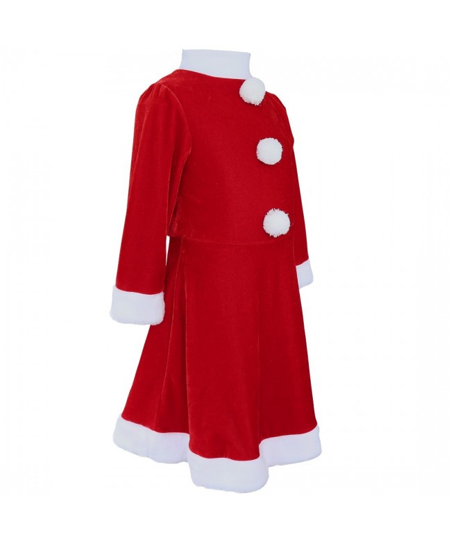 Girls Christmas Princess Long Sleeve Snowball Holiday Party Dress with ...