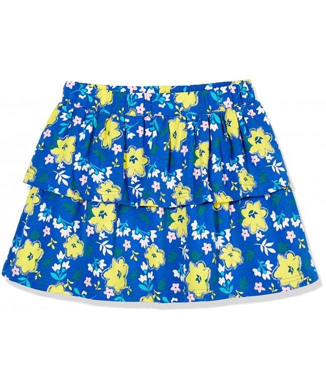 Girls Tiered Ruffle Skirt - Ellis Blue Floral Aop - CS18G9UYX7R