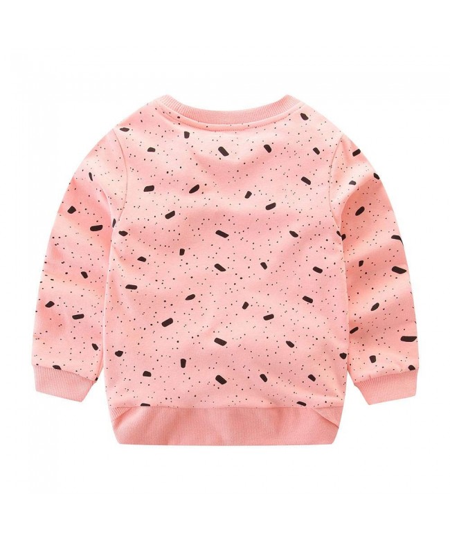 Unisex Kids Cute Cartoon Cotton Sweater Shirt - Cat & Pink - CT18HYG7WLT