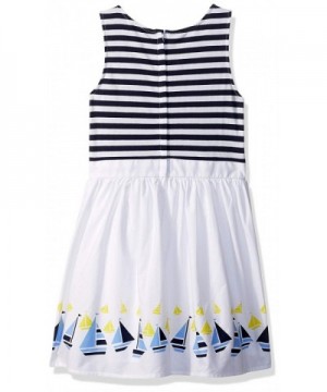 Toddler Girls' Striped Dress with Printed Poplin Skirt - Sail White ...