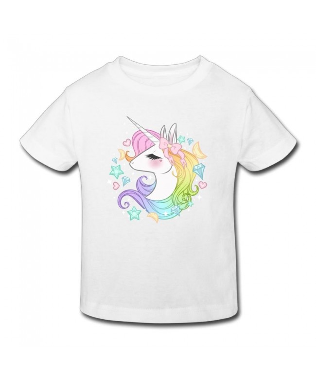 Girls Cute Unicorns Toddler Short Sleeve T Shirt Kids Cotton Graphic ...