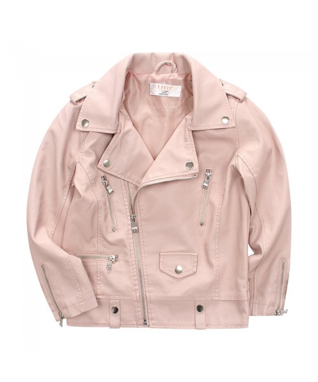 Toddle/Big Girl's Soft Faux Leather Jacket - Pink - C518DLS5KZR