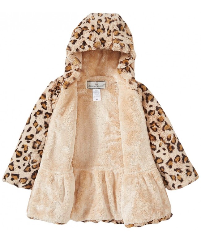Little Girls' Hooded Faux Fur Coat (Toddler/Kid) - Baby Leopard - 4T ...