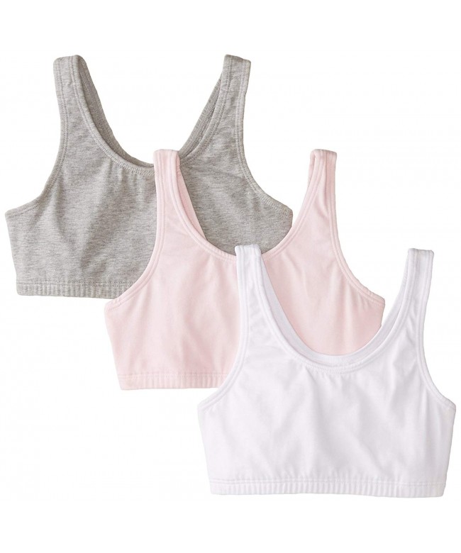Big Girls' Cotton Built-Up Sport Bra - Grey Heather/Bittersweet Pink ...