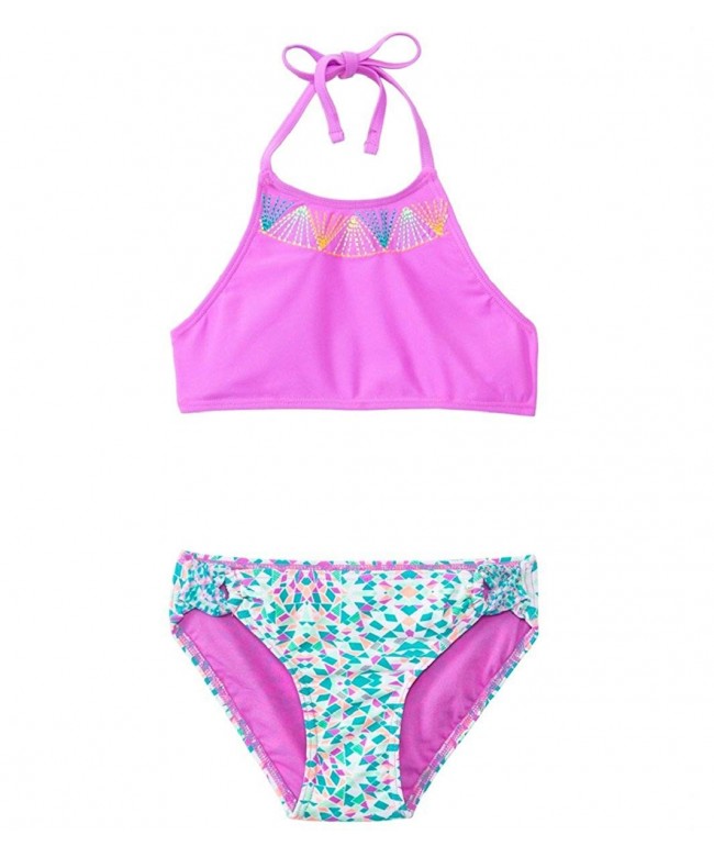 Girl's Fashion 1 Piece and Bikini Swimsuits - Mint Aztec - CK183KOMC9Y