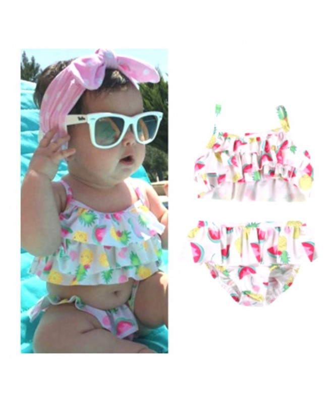 Little Girls Flounce Bikini Beach Sport 2-Piece Digital Print Pineapple ...