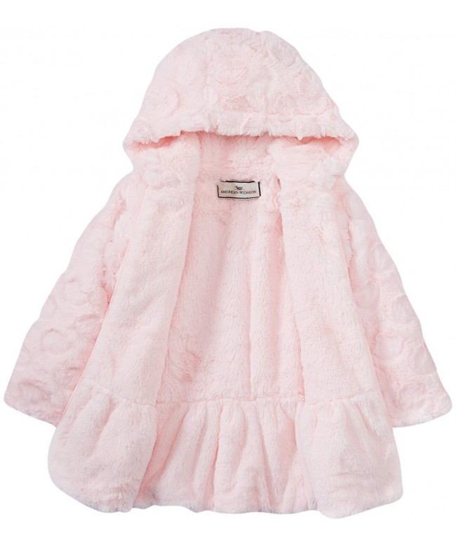 Little Girls' Hooded Big Bow Coat - Candy Dot Pink - CL11XUX337D