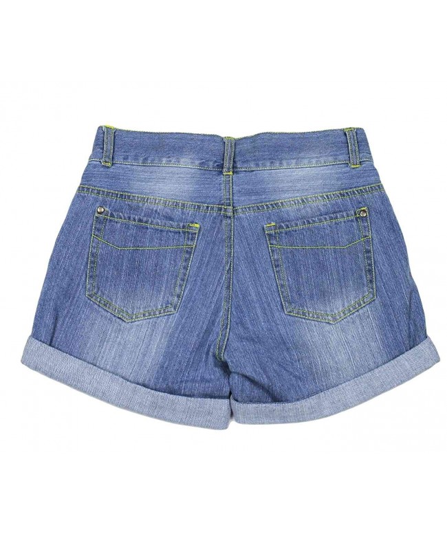 Girl's Denim Jean Shorts - Light Denim - C017Z2LY6QY