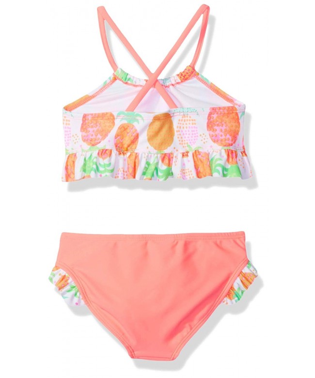 Little Girls Pineapples High Neck Bikini Swim Set - Multi - CQ186Y7UI6O