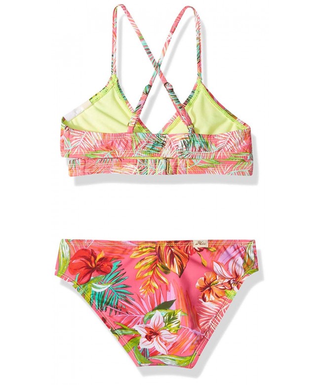 Big Girls' Wrap Bikini Top and Hipster Bottom Swimsuit Set - Bright ...