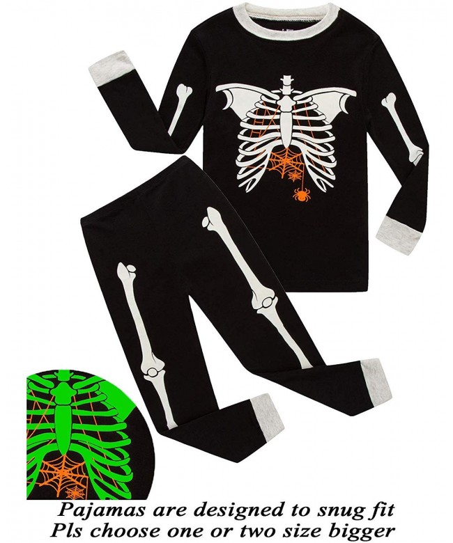 Christmas Pajamas Halloween Skeleton Glow Toddler - B/Skeleton-glow-in ...