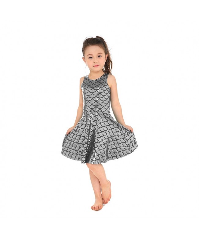 Shiny Cute Party Mermaid Tail Fish Scales Pleated Skater Skating Dress ...