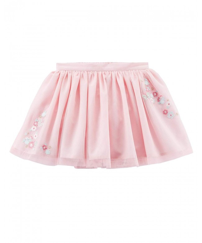 Girls' 2T-8 Tulle Skirt with Applique - Pink - CT18DH69XIG