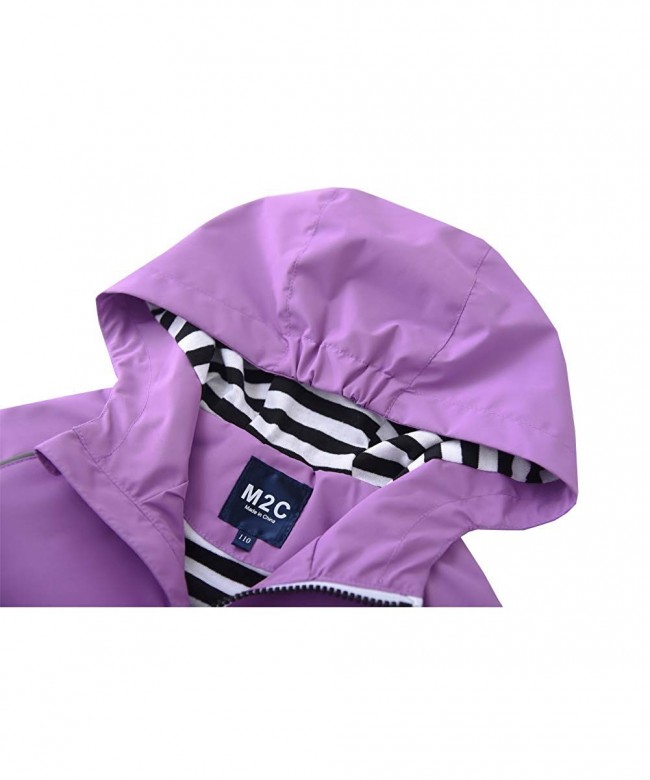 Boys & Girls Hooded Cotton Lined Waterproof Jackets - Pastel Violet ...