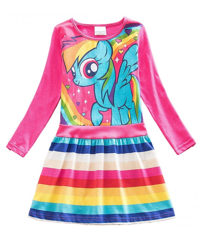 Little Girls My Little Pony Dress Pattern Colorful Striped Dress - Rose ...