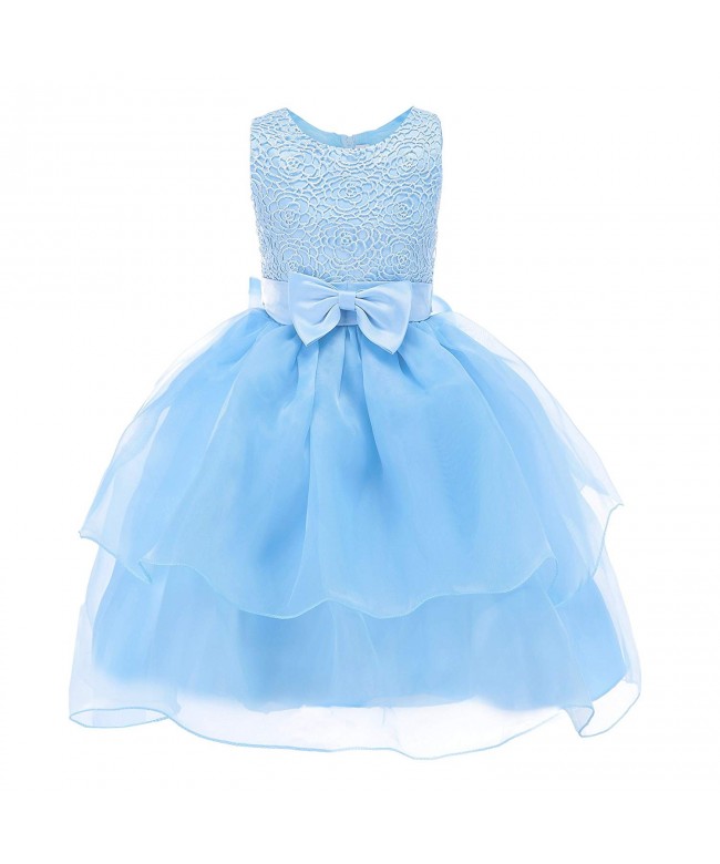 Flower Girls Dresses Tulle Sleeveless Princess Pageant Wedding Party ...