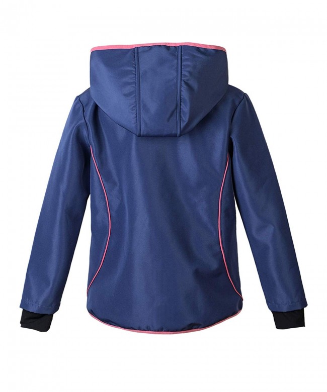 Boys & Girls Hooded Fleece Lined Waterproof Windproof Jacket Blue