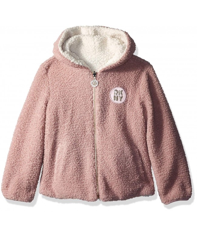 Girls' Reversible Snow Jacket with Faux Fur - Blush/Ivory - CT180INL55K