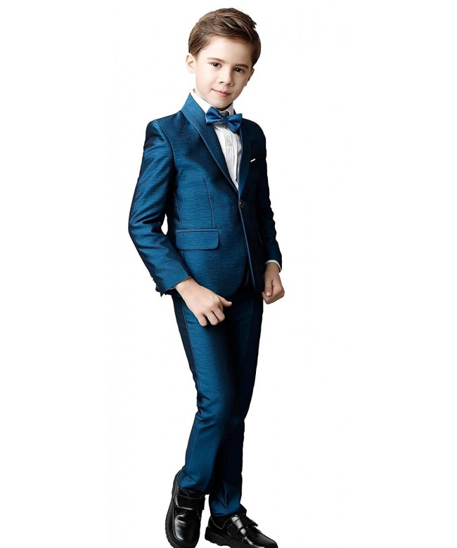 Toddler Kids Boys Suits Set Slim Fit Suit For Boys - Blue(5 Piece 