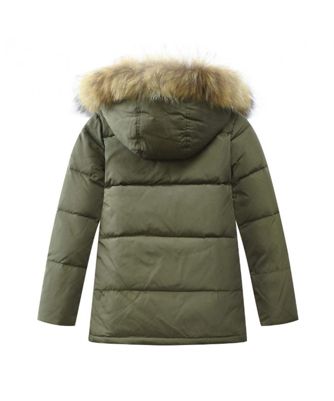 Boys Kids Winter Hooded Down Coat Puffer Jacket for Big Boys Mid-Long ...