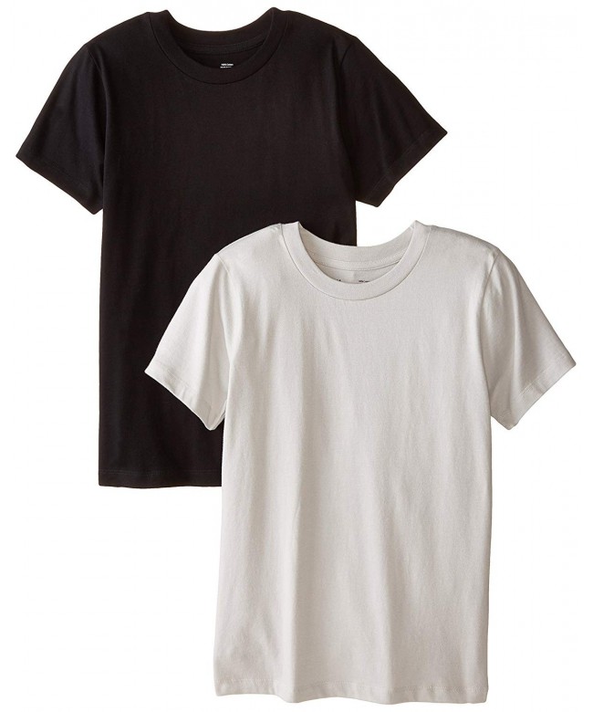 Little Boys 100% Combed Cotton T-Shirts 2-Pack - Grey/Black - CA11ZCRZTL3