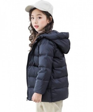 Girl's and Boy's Down Jacket with Hood - Navy - C118HSTMZ3K