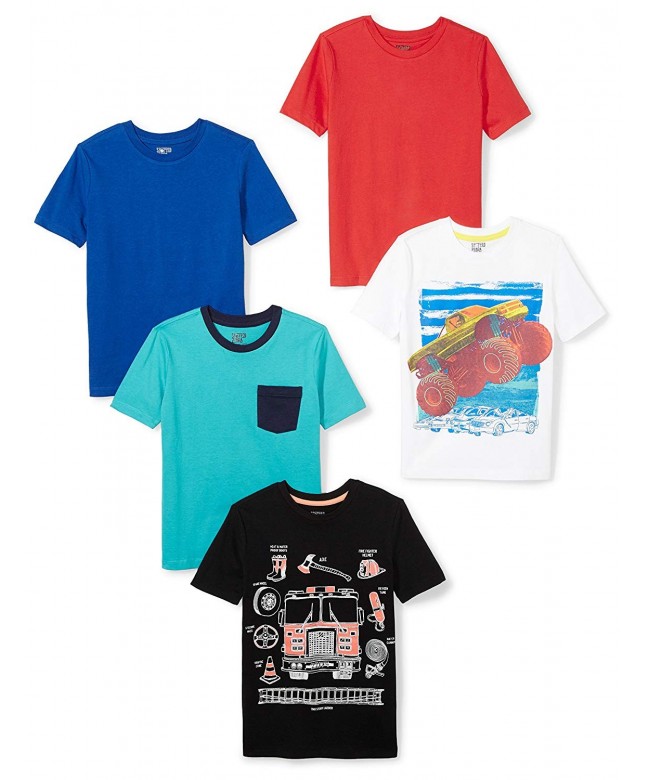 Boys' 5-Pack Short-Sleeve T-Shirts - Trucks - CS180G9QER4