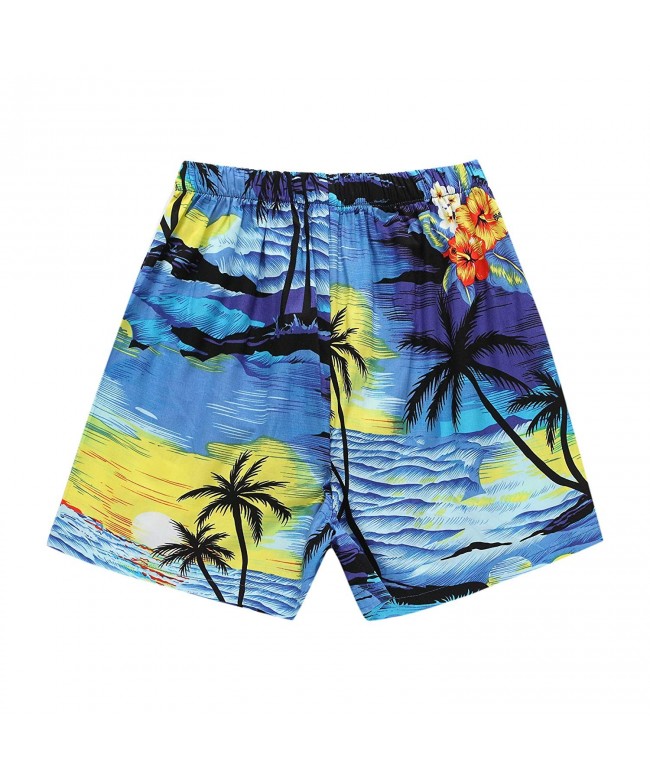 Boy Hawaiian Aloha Luau Shirt and Shorts 2 Piece Cabana Set in Blue ...