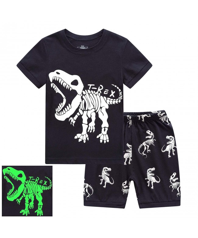 Little Boys Short Pajamas Sets Glow in The Dark Toddler PJS Cotton Kids ...
