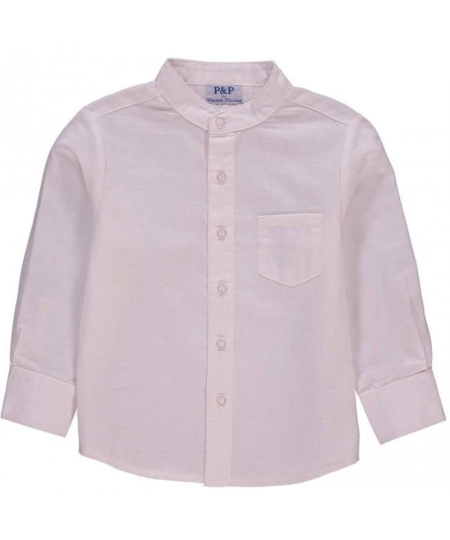 White Fitted Button-up Shirt with Long Sleeves for Boys - CA18EX4UXG8