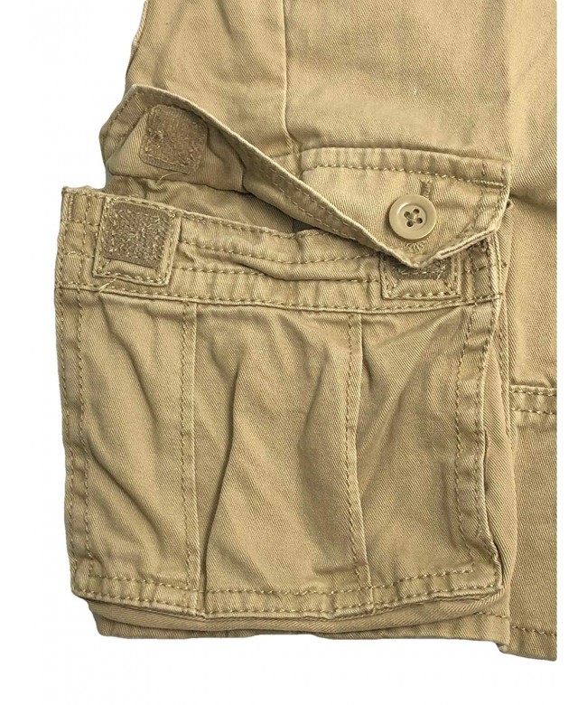 Boys Active Straight Cargo Shorts Belt - Khaki - C618H0SUDLR