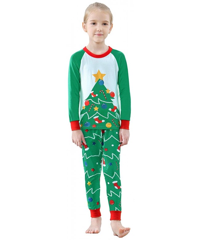 Matching Family Christmas Pajamas Boys Girls Tree Jammies Children PJs ...