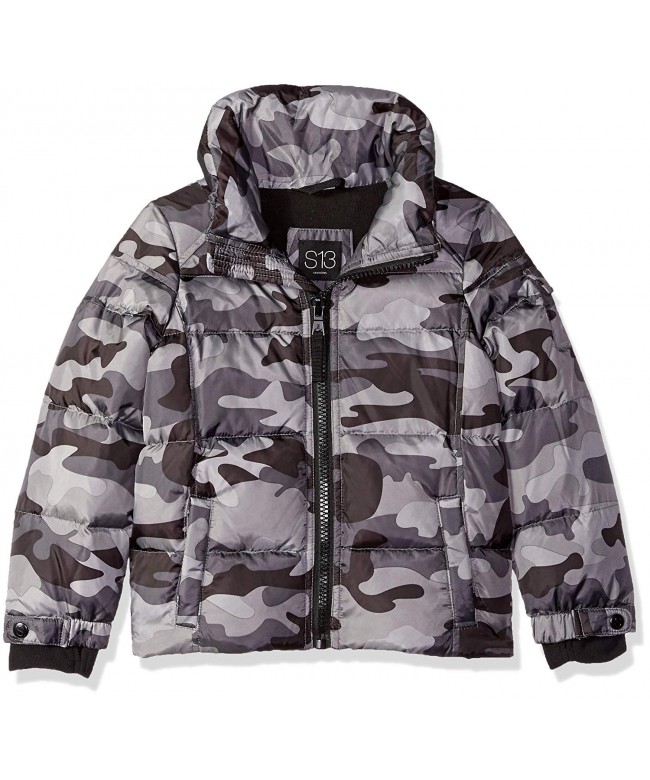 Boys' Camo Downhill Down Puffer with Detachable Hood - Gray Camouflage ...