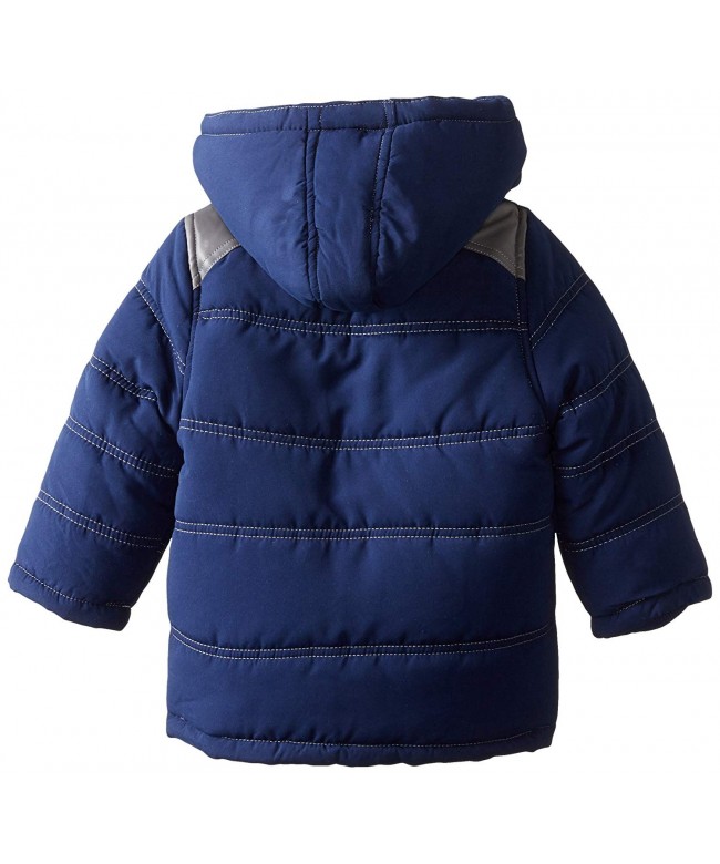 Boys' Bubble Jacket with Contrasting Pleather Pockets and Detachable ...