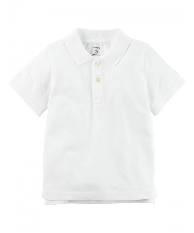 Boys Short Sleeve Knit Polo (White - 7 Kids) - C6188CU0SZQ