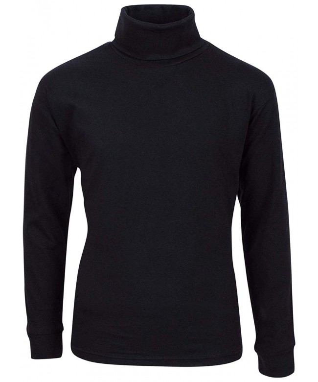 Boy's 3-Pack Long Sleeve Turtlenecks - Black - Royal & White - C2180K6GY3X