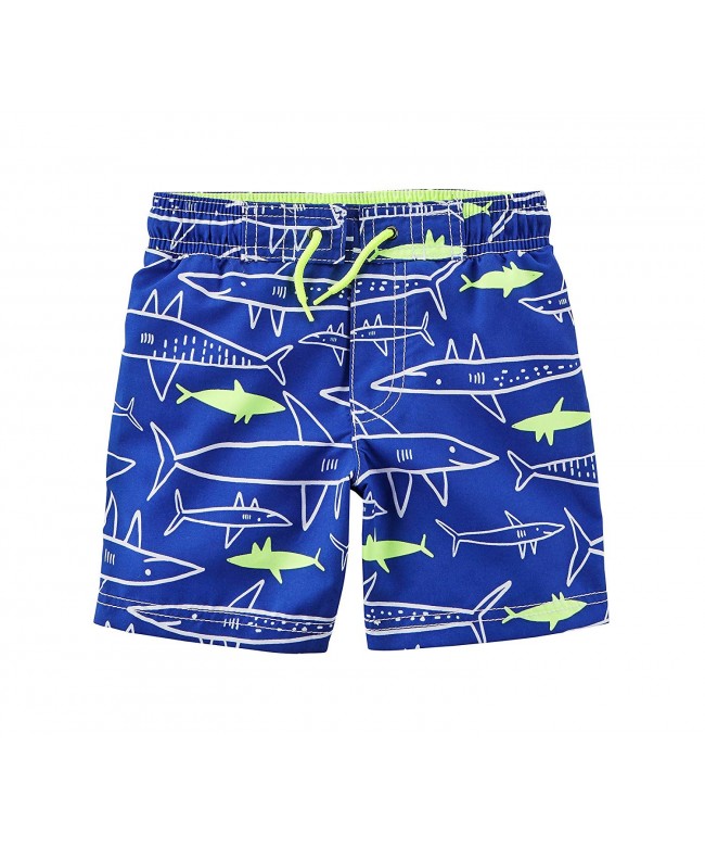 Boys' 4-8 Neon Shark Swim Trunks - Neon/Shark - CN18C2HG4D3