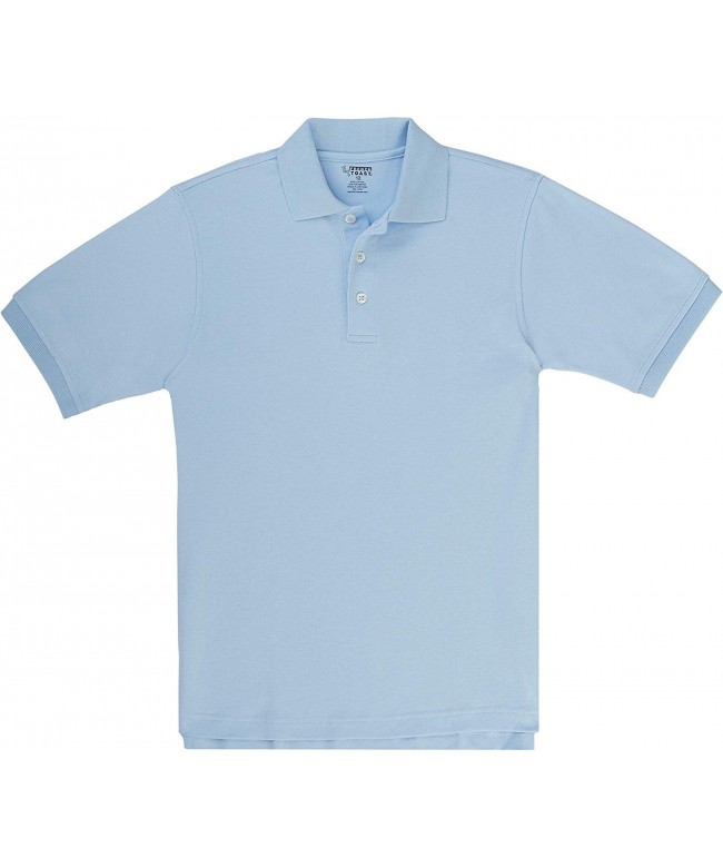 Boys 100% Cotton Polo Uniform Shirt Modern Fit - Made in USA - White ...
