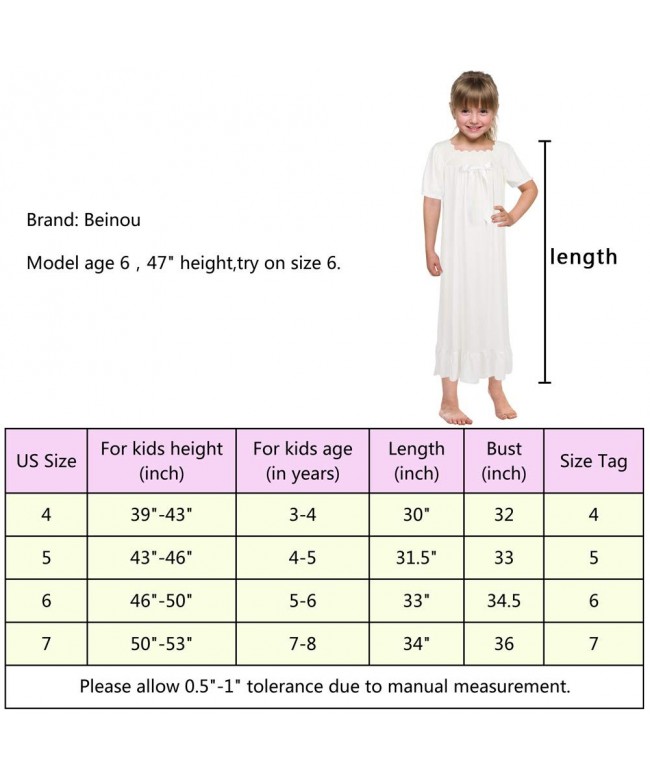 Nightgowns for Girls White Cotton Nightgown Girls Long Nightdress ...